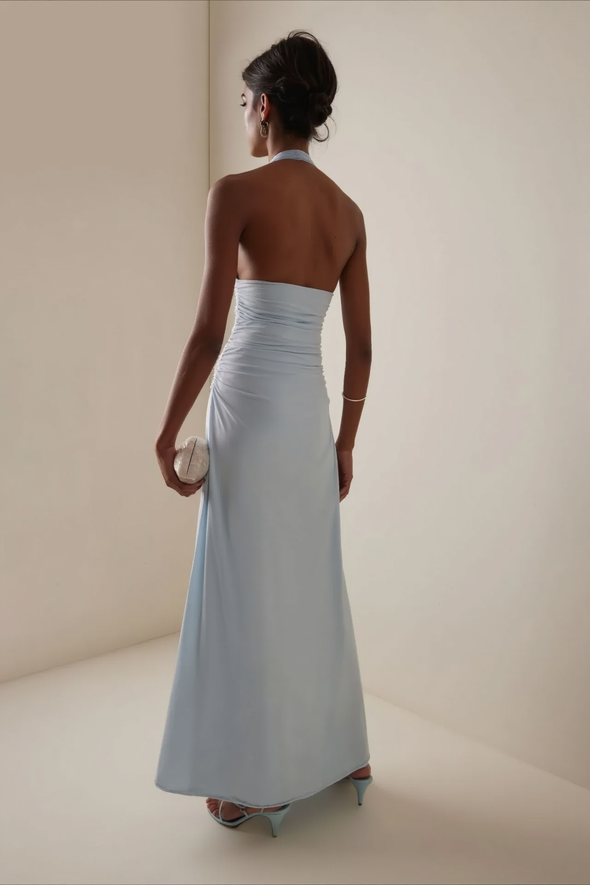 Backless Halter-Neck Floral Dress