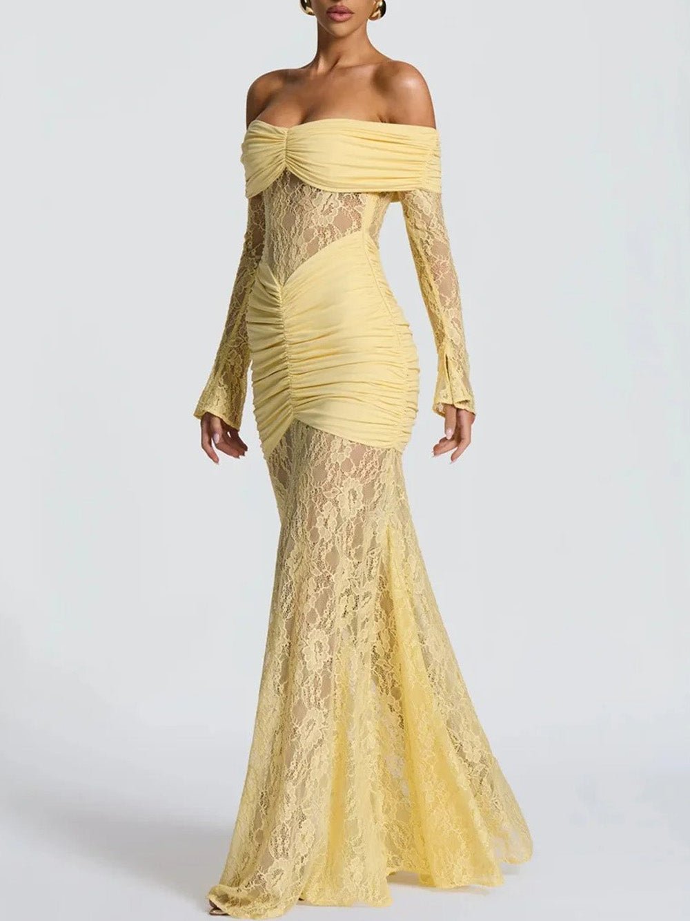 Delphine Off-Shoulder Lace Maxi Dress - View 4