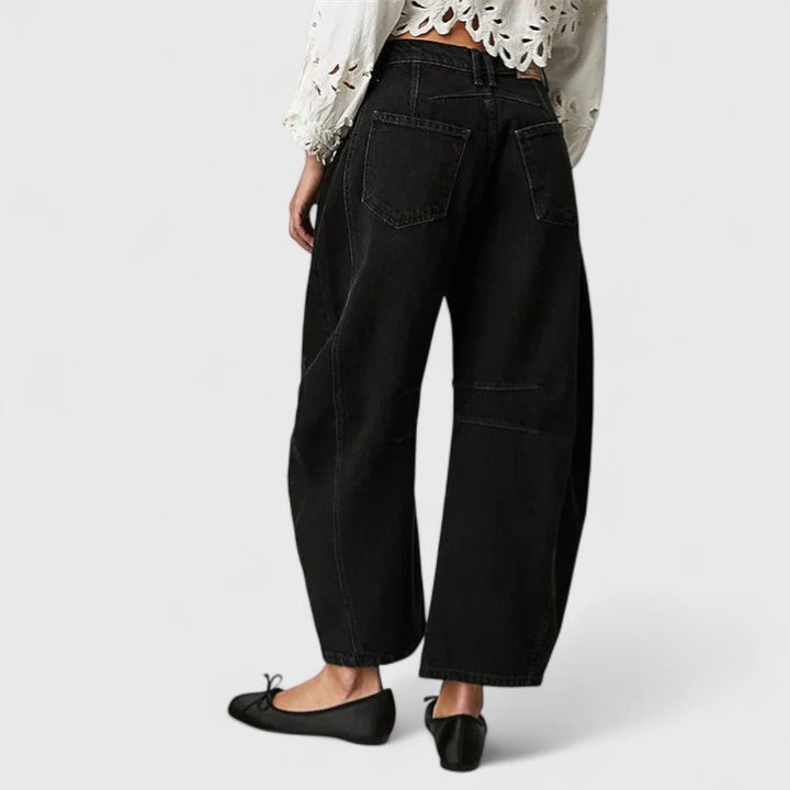 High Waist Faded Barrel Leg Jeans 13