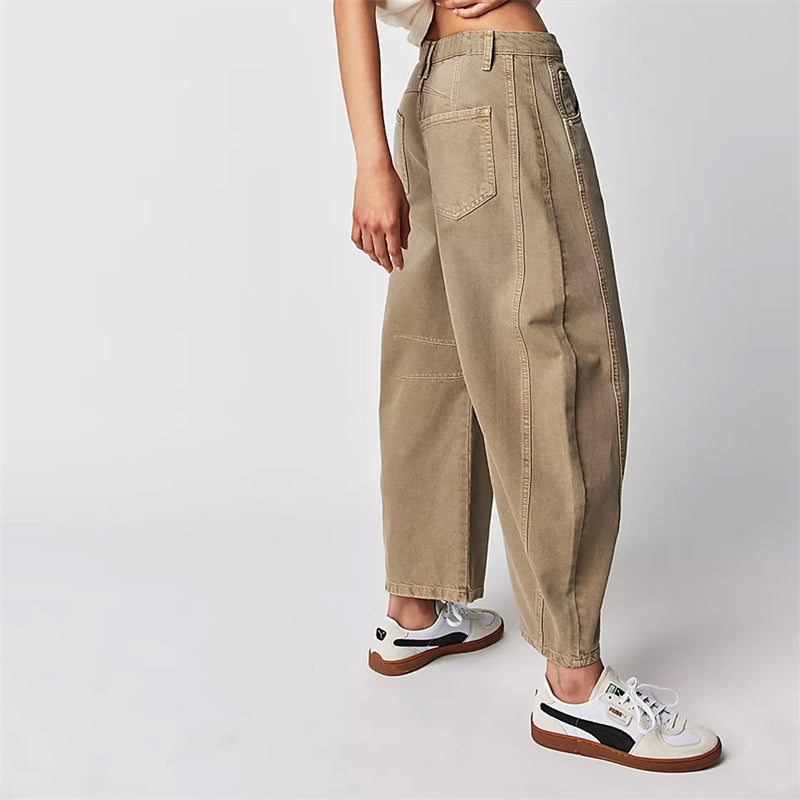 High Waist Barrel Leg Jeans 18