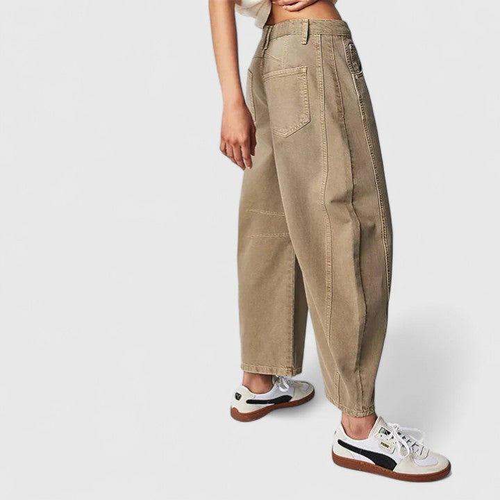 High Waist Faded Barrel Leg Jeans 17