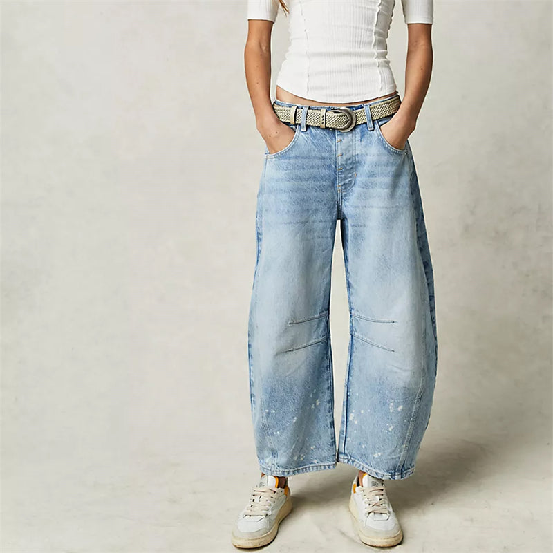 High Waist Barrel Leg Jeans 16