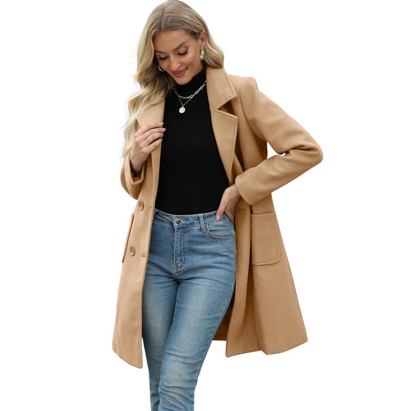 Double Breasted Notch Lapel Longline Coat 9