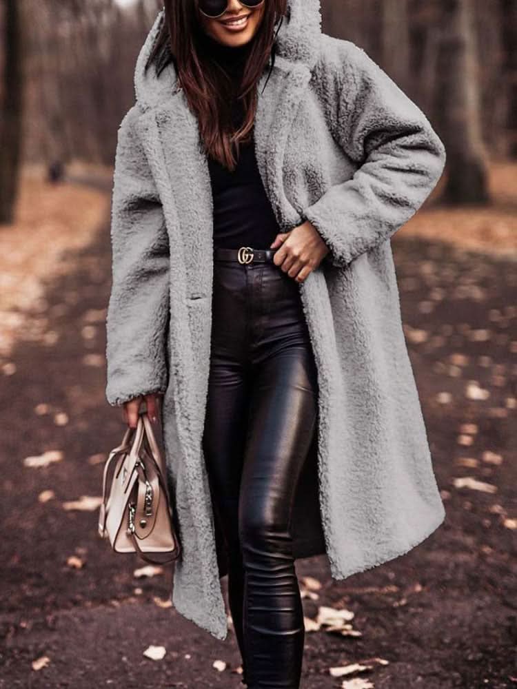 Hooded Longline Teddy Coat 4
