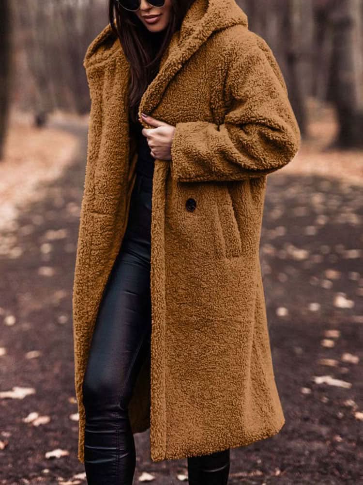 Hooded Longline Teddy Coat 6