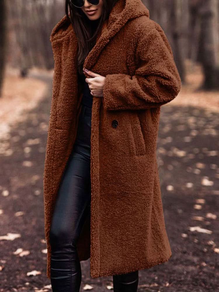 Hooded Longline Teddy Coat 5