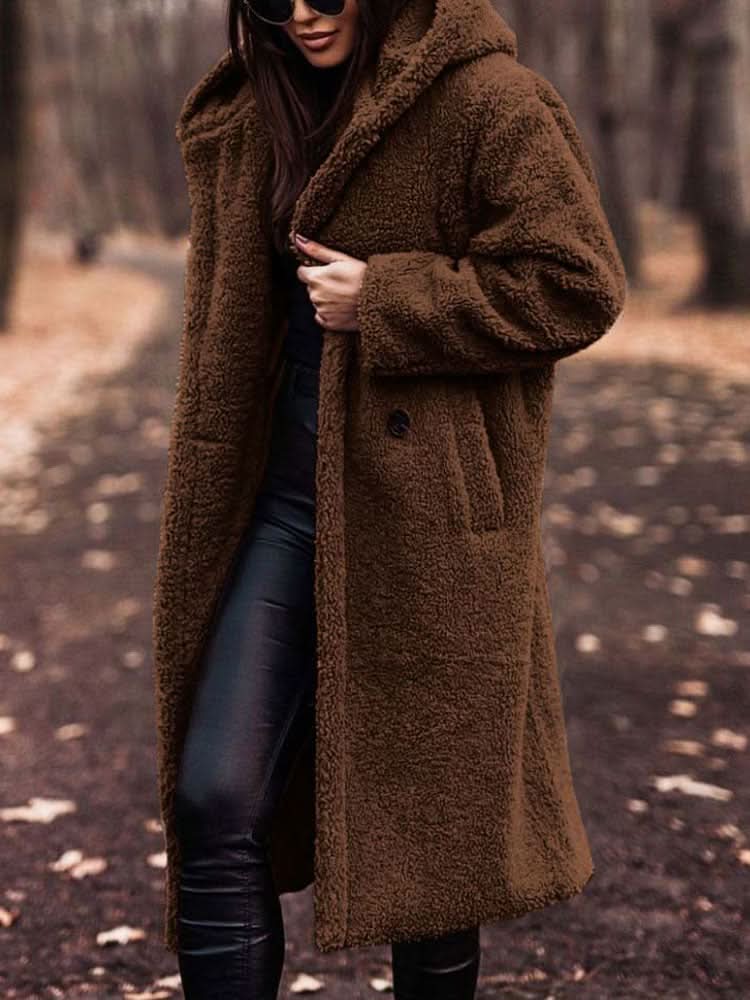Hooded Longline Teddy Coat 3