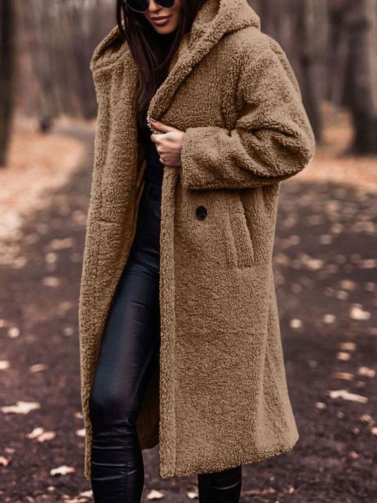 Hooded Longline Teddy Coat 9