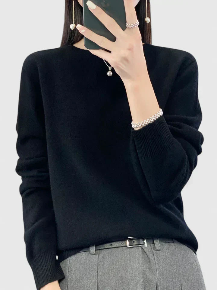 Round Neck Long Sleeve Soft Knit Pullover Sweater 27