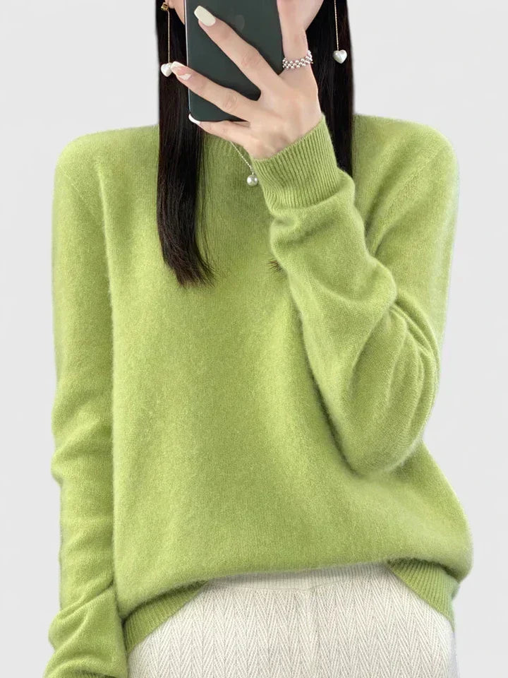 Round Neck Long Sleeve Soft Knit Pullover Sweater 19