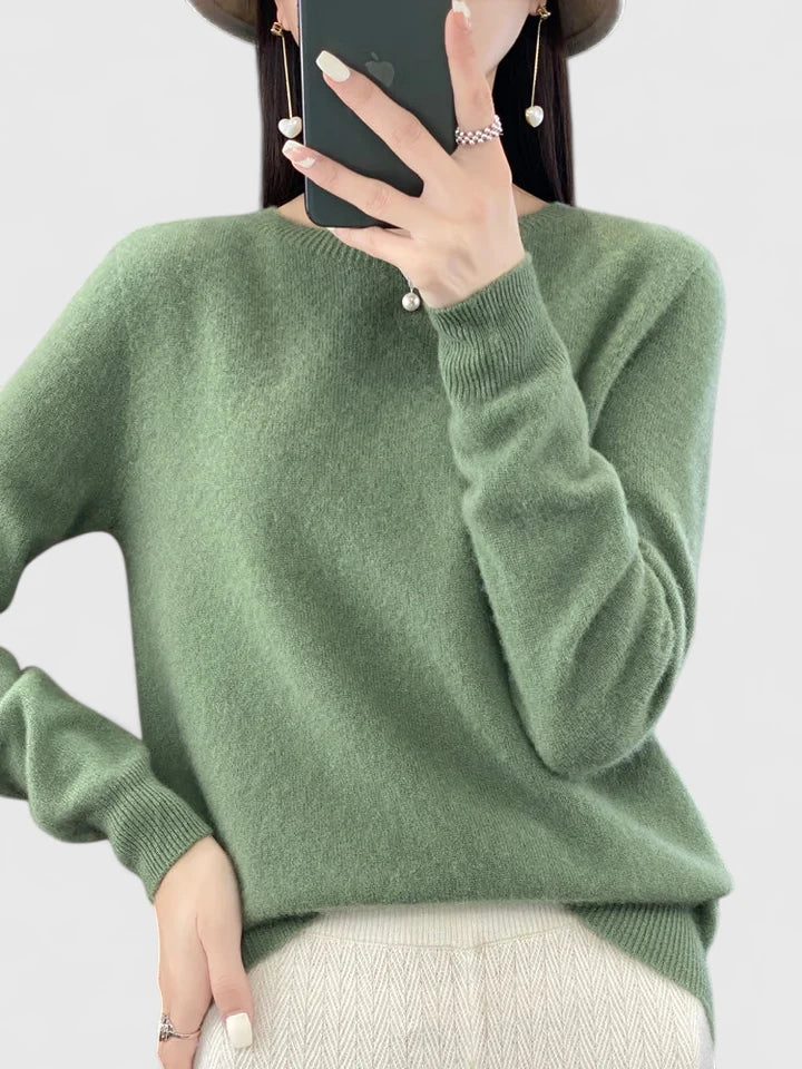 Round Neck Long Sleeve Soft Knit Pullover Sweater 20