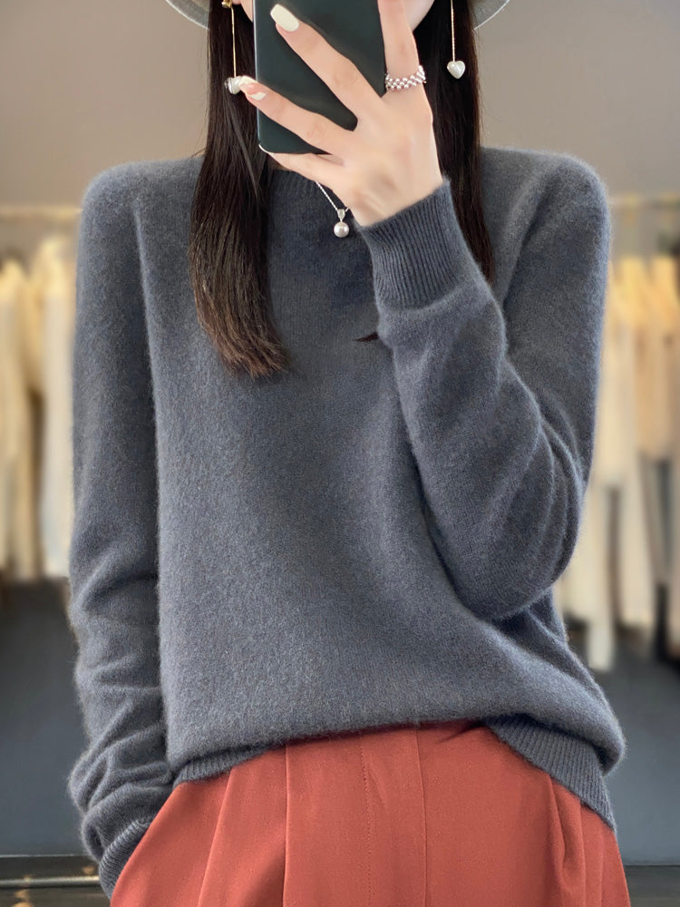 Crew Neck Long Sleeve Soft Knit Sweater 12