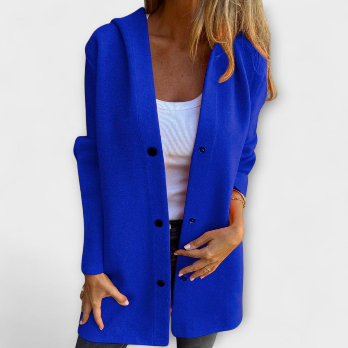 Hooded Button Front Longline Knit Coat 7