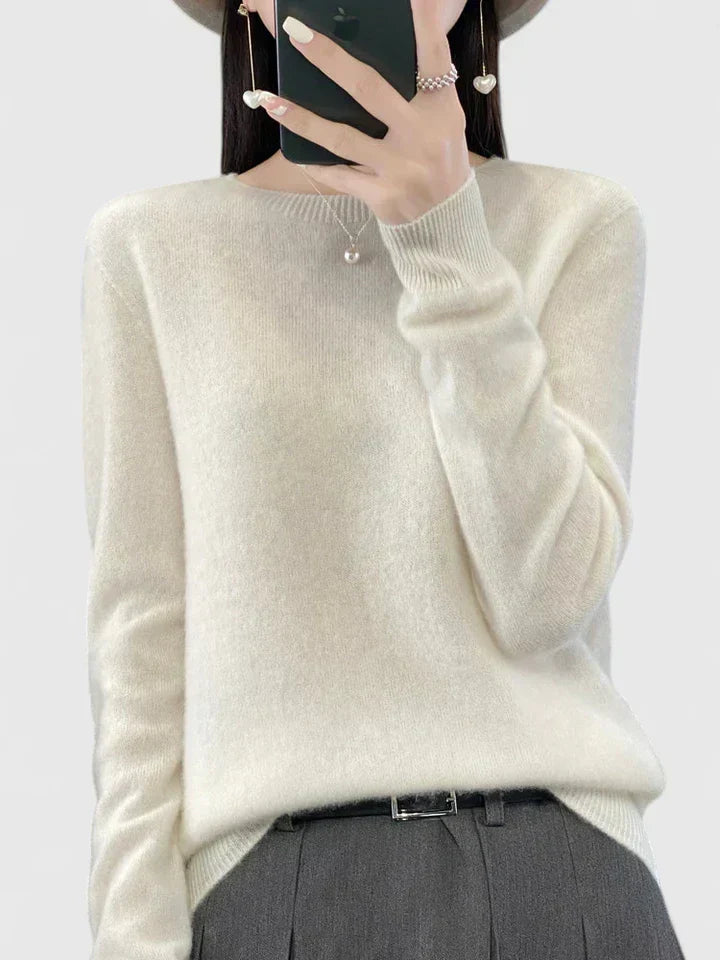 Round Neck Long Sleeve Soft Knit Pullover Sweater 26