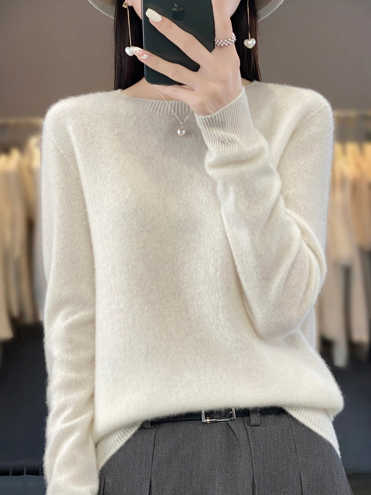 Round Neck Long Sleeve Soft Knit Pullover Sweater 7