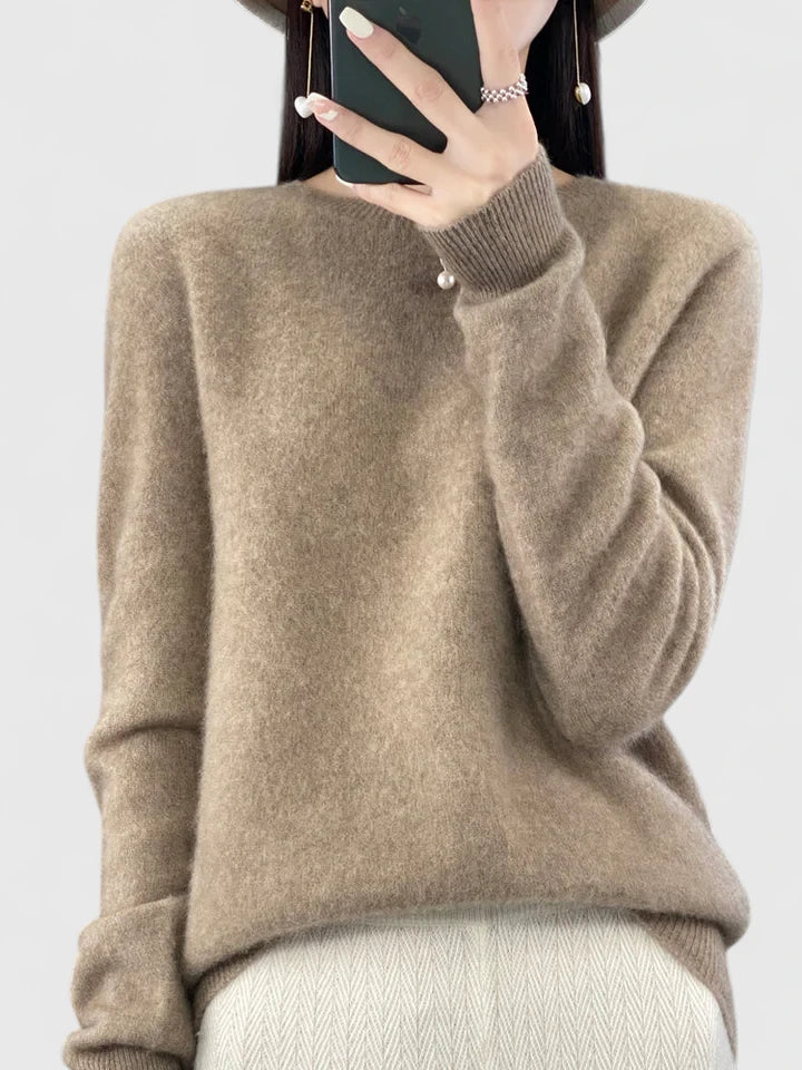 Round Neck Long Sleeve Soft Knit Pullover Sweater 16