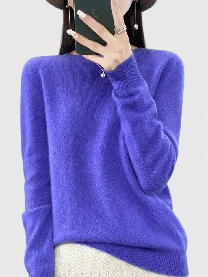 Round Neck Long Sleeve Soft Knit Pullover Sweater 17