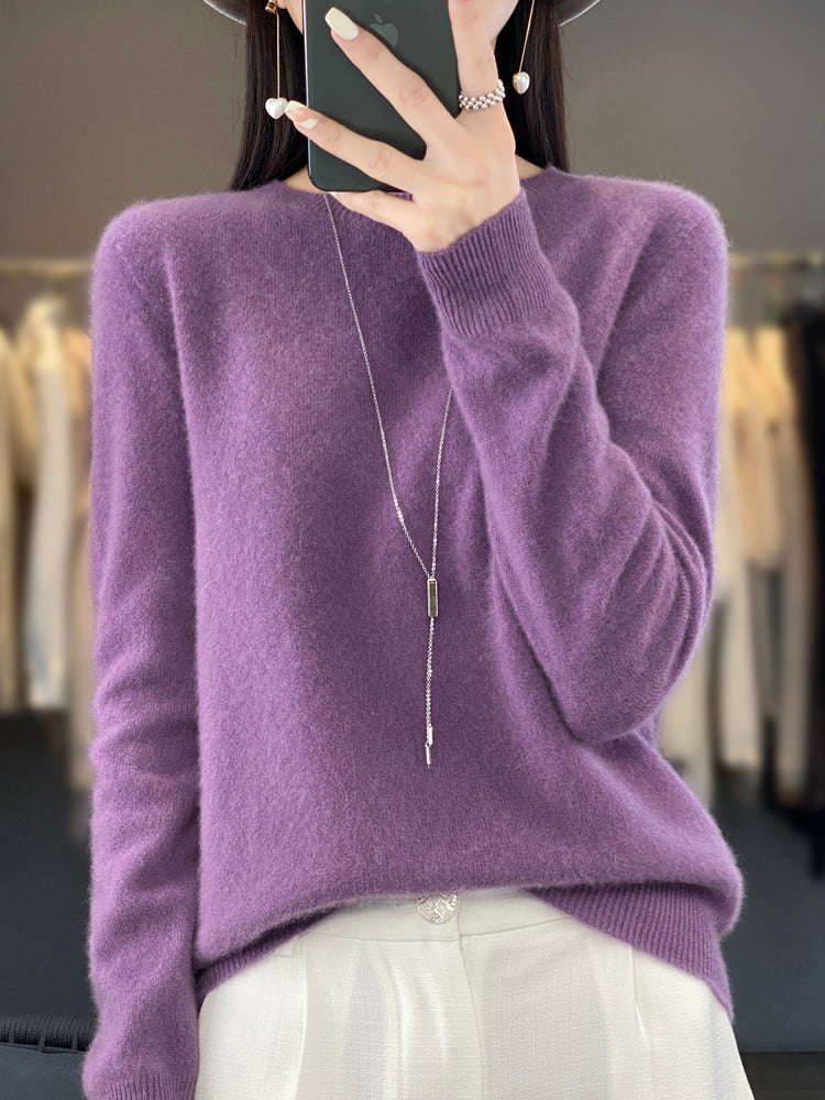 Crew Neck Long Sleeve Soft Knit Sweater 3