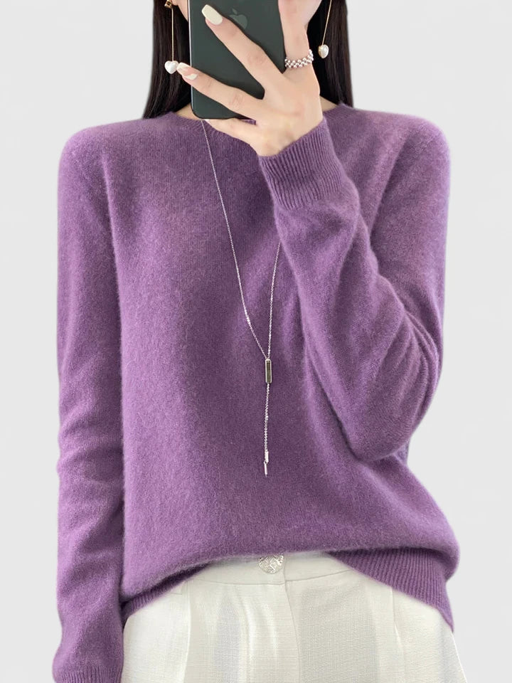 Round Neck Long Sleeve Soft Knit Pullover Sweater 18