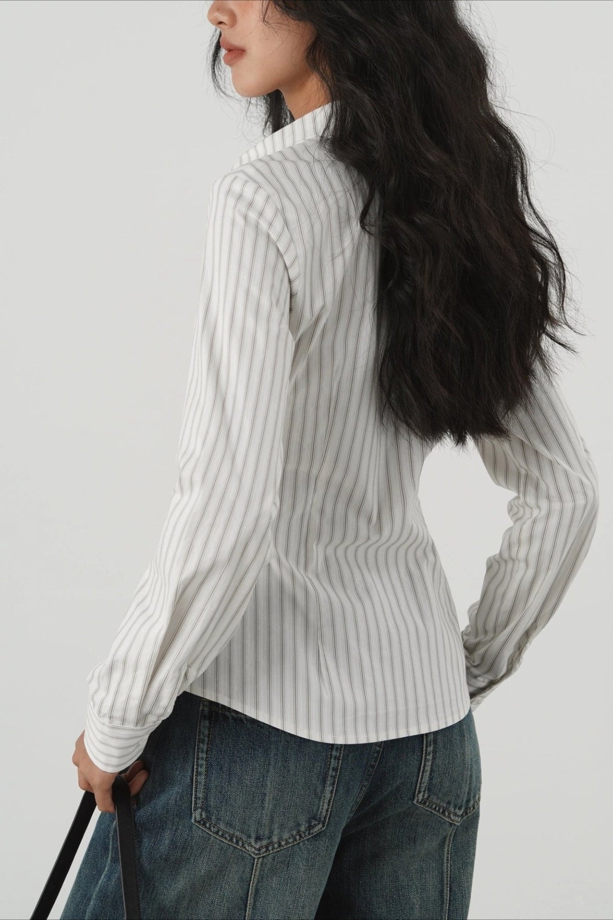 Slim Fit Vertical Stripe Blouse