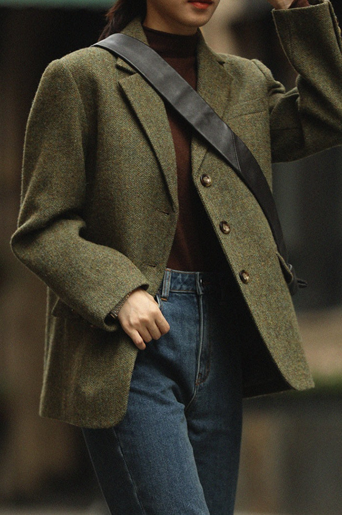 Tailored Wool Crepe Blazer