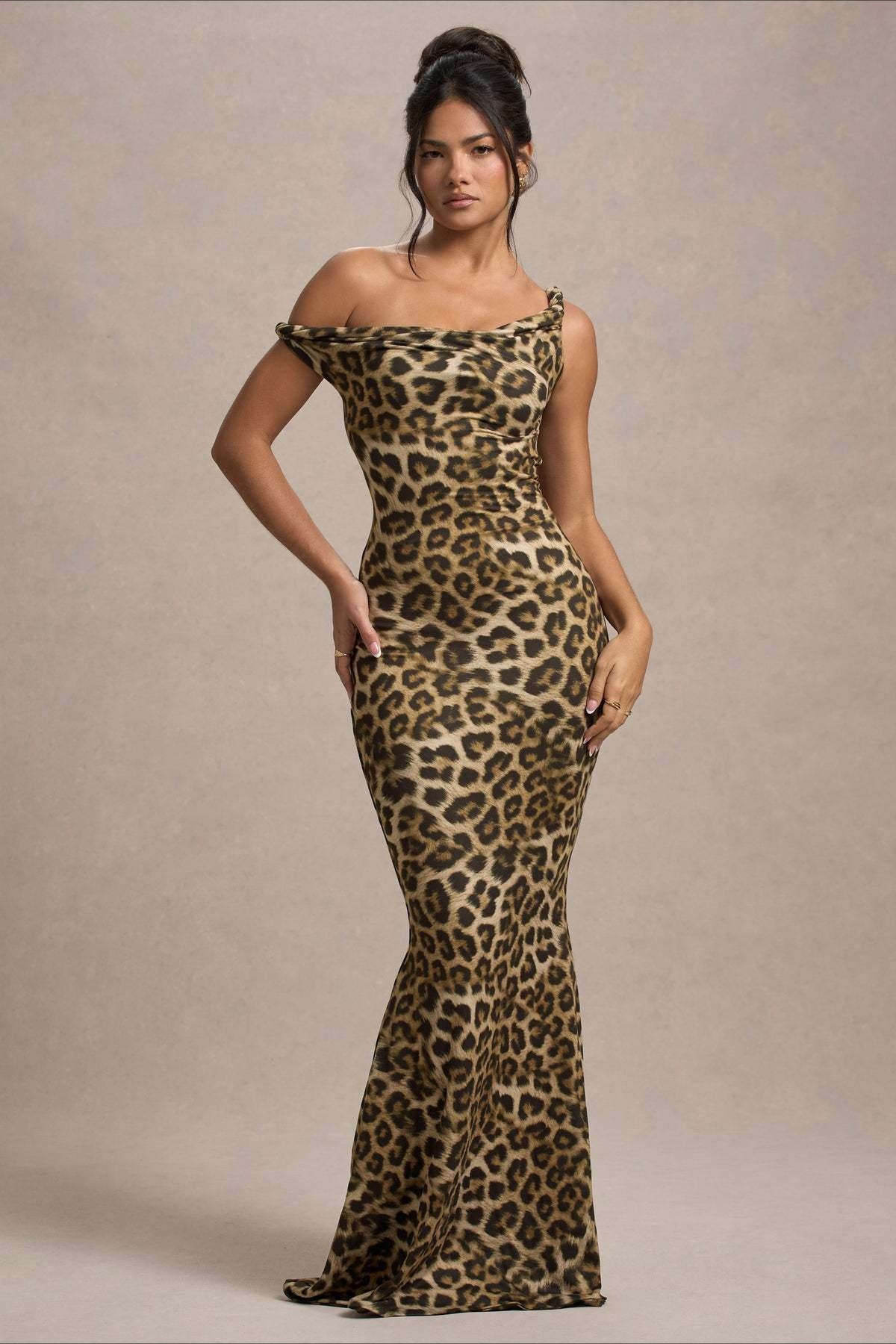 Floral Print One Shoulder Fishtail Bodycon Maxi Dress - View 6