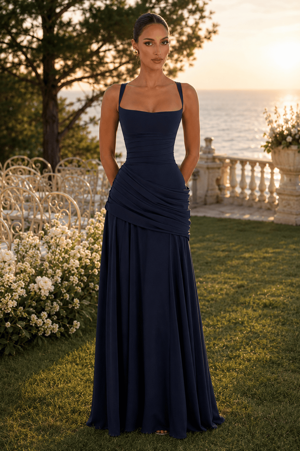 Backless Ruched Dress