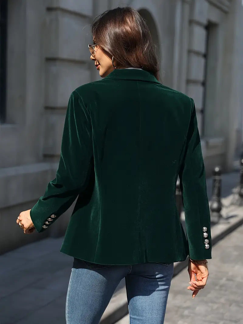 Velvet Single Breasted Blazer 13