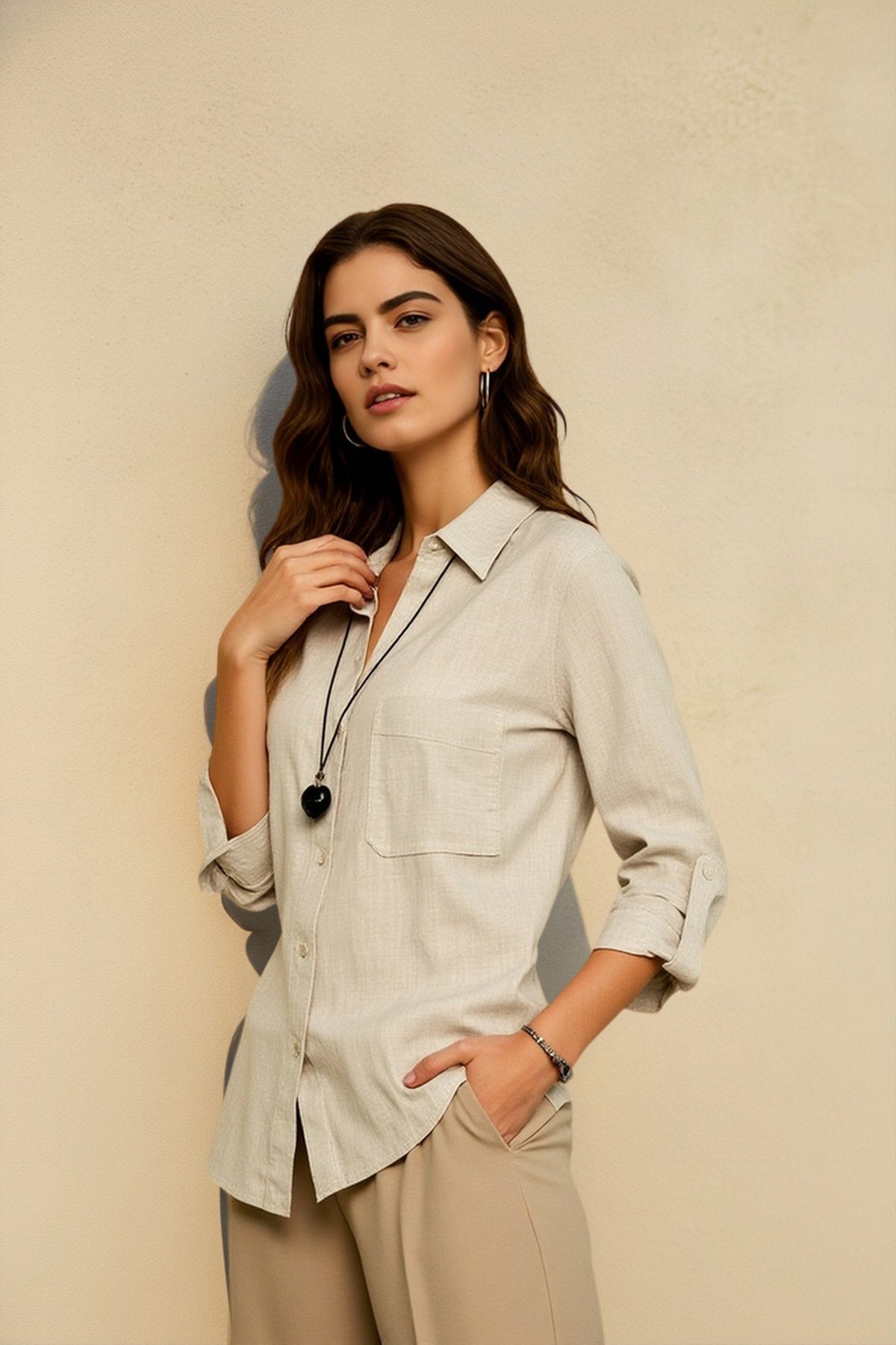Pure Linen Button Down Blouse