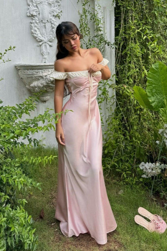 Satin Strapless Tie Slim Romantic Mini Dress - View 7