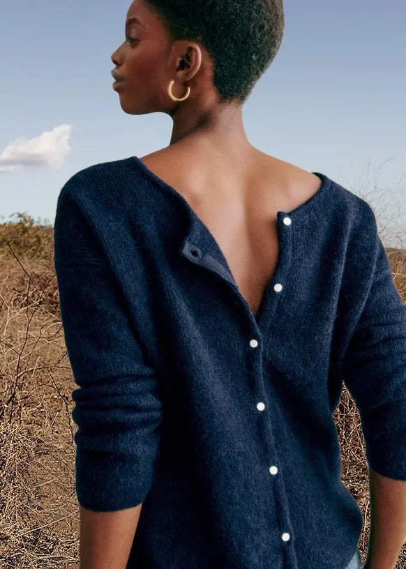 V-Neck Long Sleeve Button Front Knit Cardigan 10