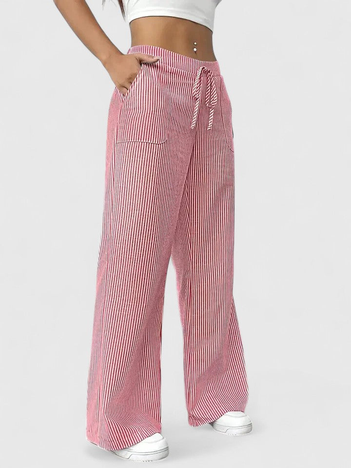 High Waist Striped Wide Leg Pants 23