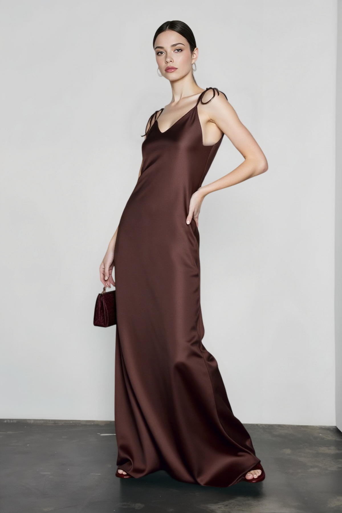 Satin Cami Backless Silk Dress - View 2