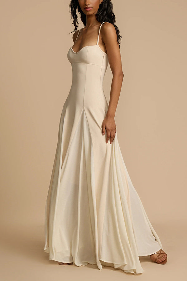 Timeless Elegance Panelled Tulle A-line Slip Maxi Dress - View 4