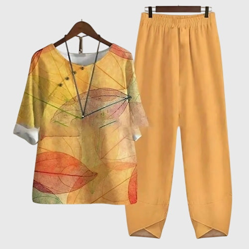 Butterfly Print Short Sleeve Top and Pants Two Piece Set 5