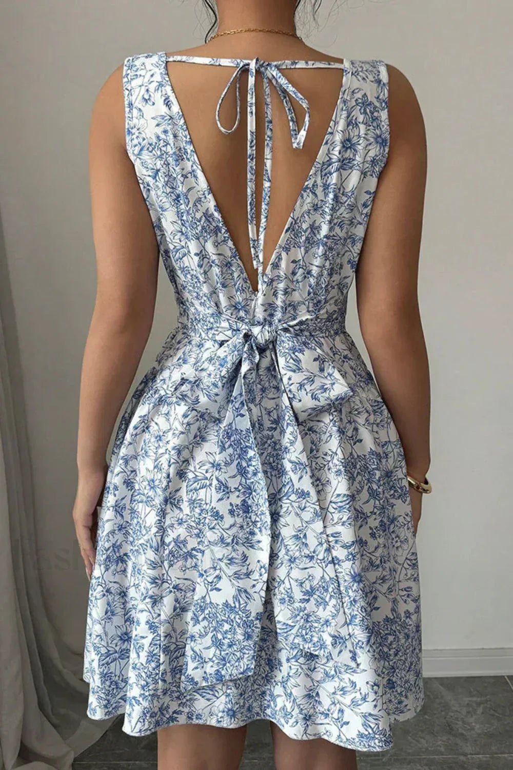 Backless Floral Dress