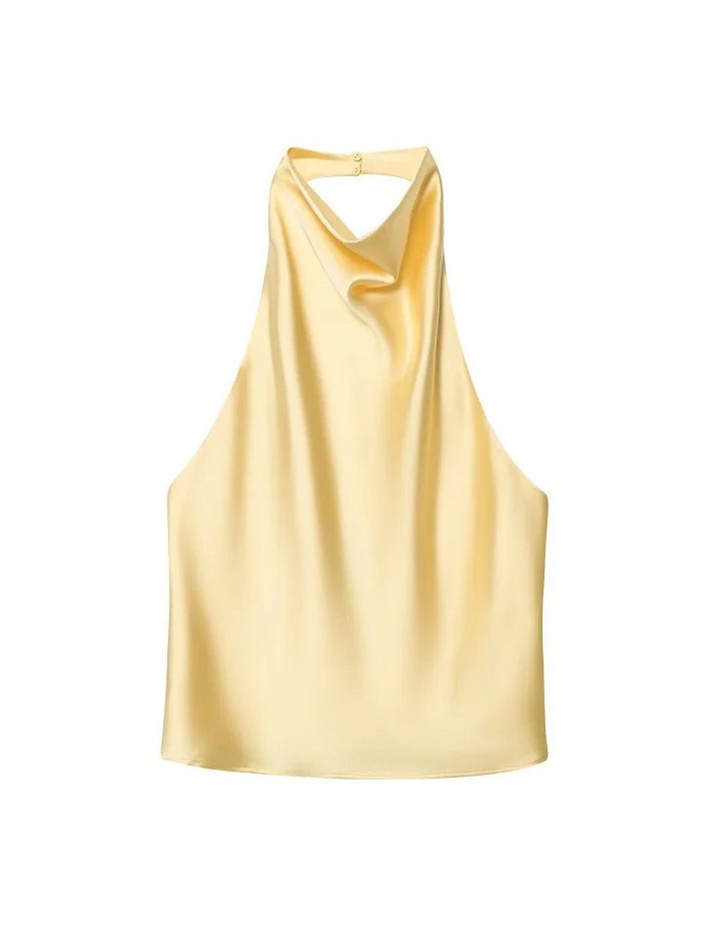 Elise Satin Halter Camisole in Yellow