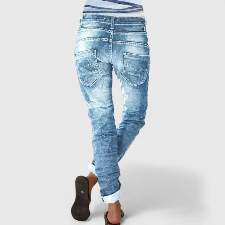 Faded Relaxed Fit Cuffed Boyfriend Jeans 2