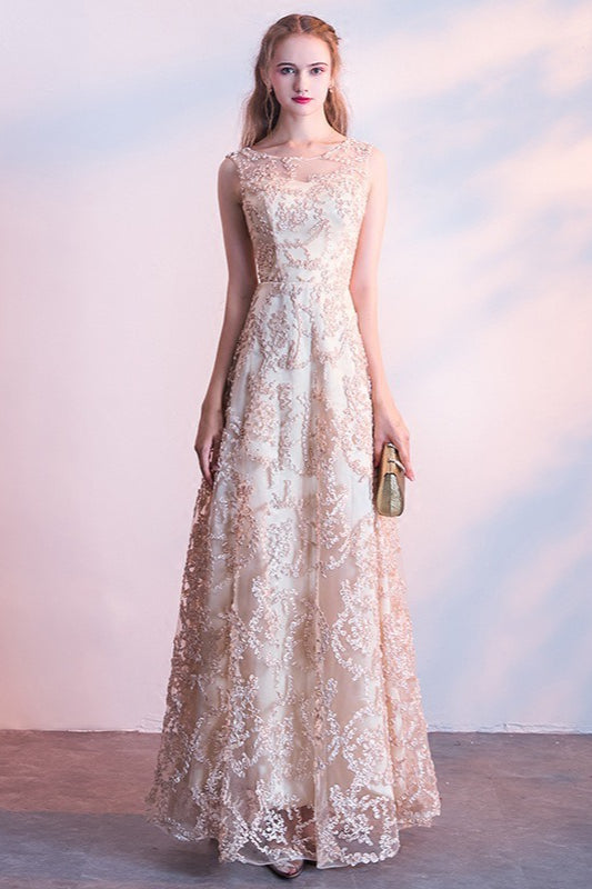 V-Neck Sleeveless Floral Lace A-Line Maxi Dress 2