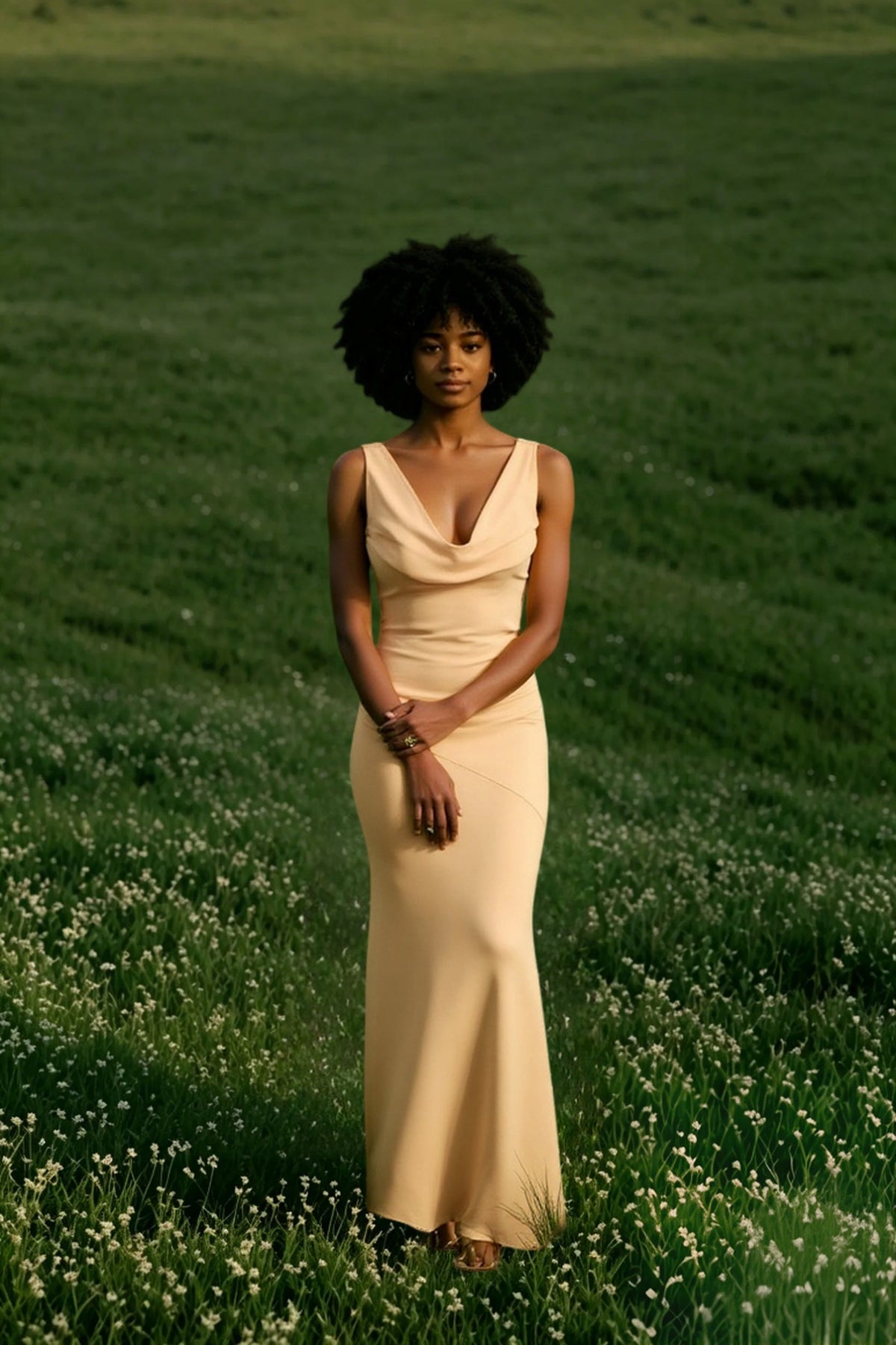 Cowl Neck Sleeveless Satin Column Maxi Dress 13