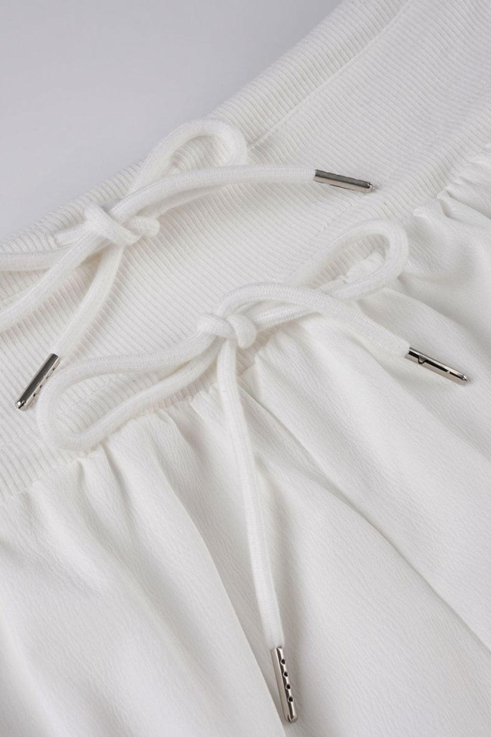 Ruffle Trim Drawstring Low Rise Bodycon Shorts