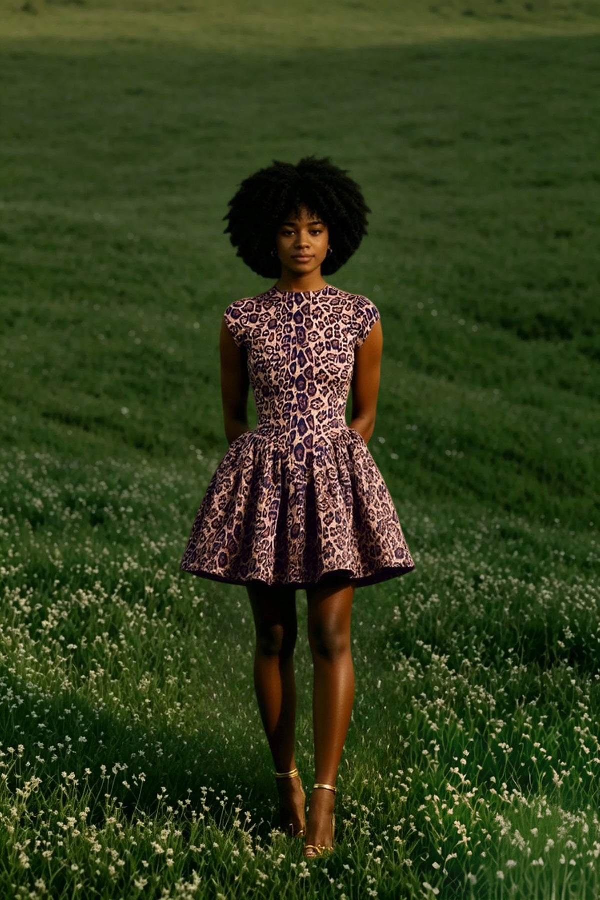 Leopard Print Crew Neck Cap Sleeve Fit and Flare Mini Dress 2