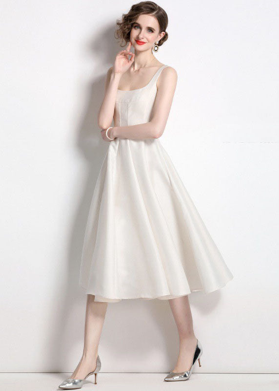 Square Neck Princess Seam Fit and Flare Structured Midi Dress - View 4