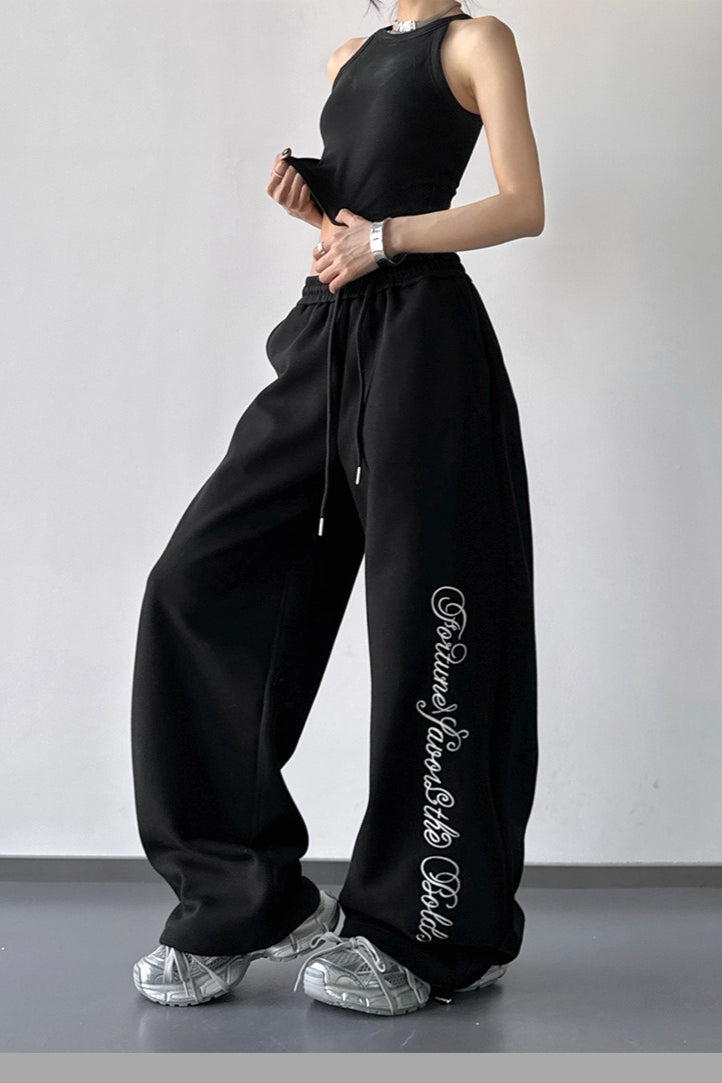 High Waist Wide Leg Straight Pants