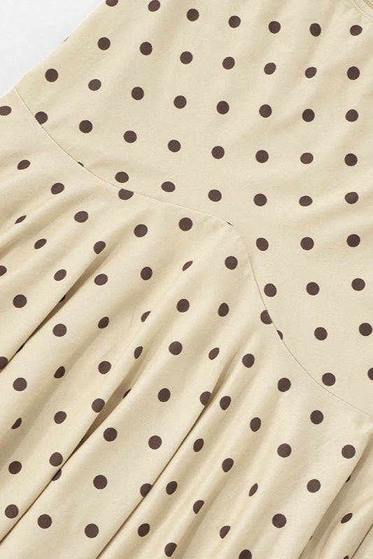 Polka Dot Ruched Maxi Two Pieces Set