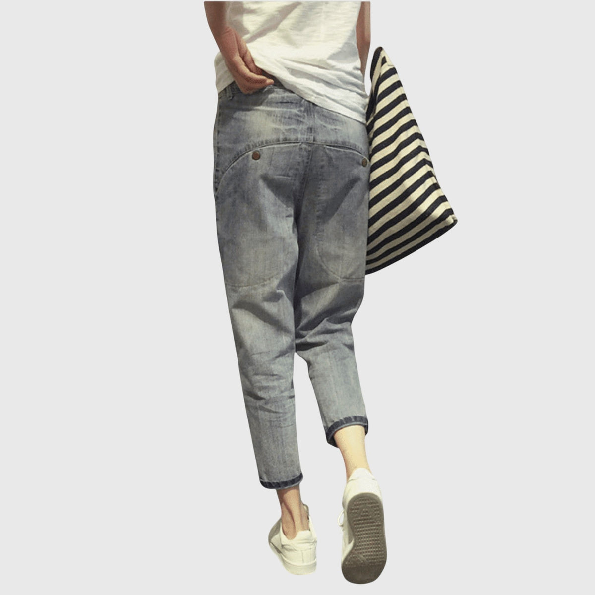 High Waist Loose Tapered Harem Jeans 3
