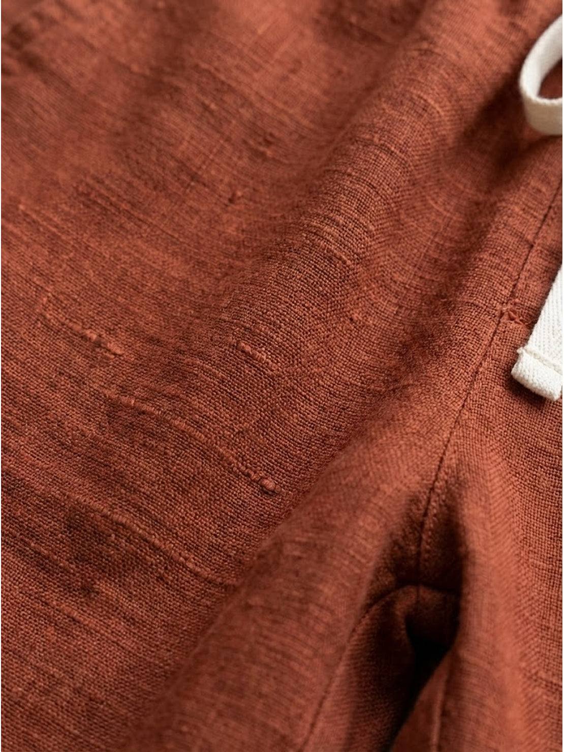 High Waist Drawstring Tapered Linen Pants 13