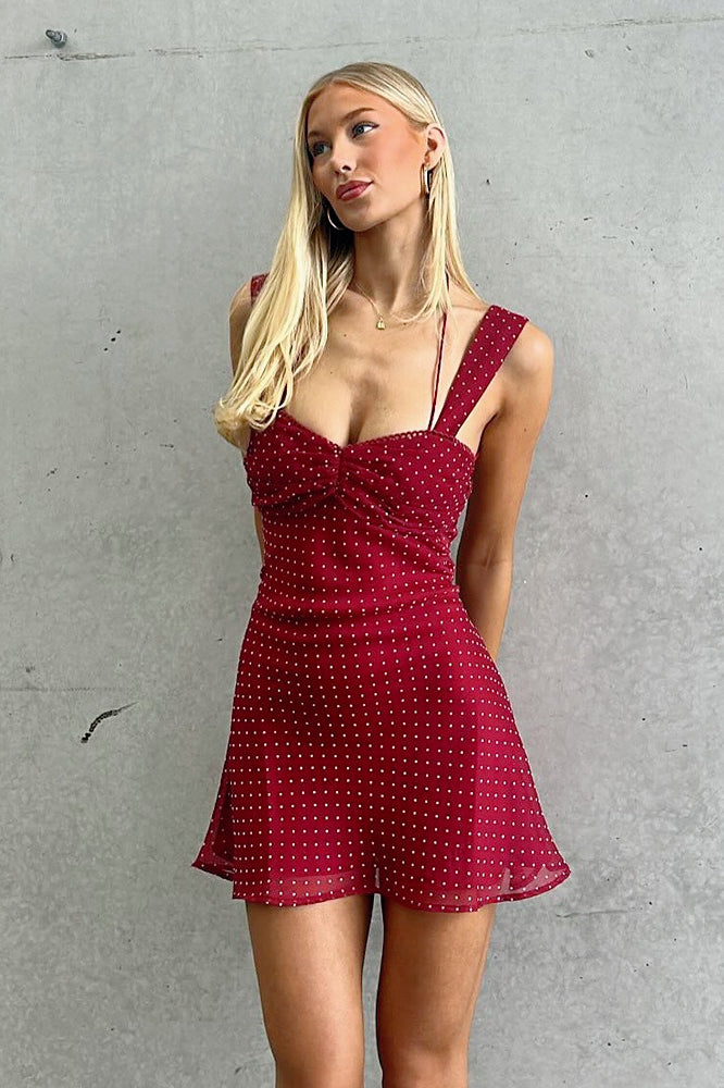 Chiffon Low Back Slip Dress