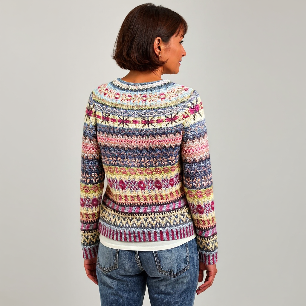Fair Isle Crew Neck Knit Sweater 3