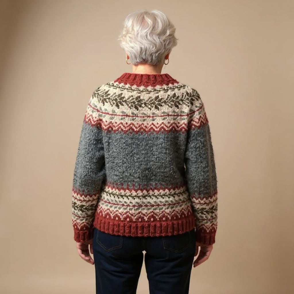 Fair Isle Button Front Nordic Knit Cardigan 3